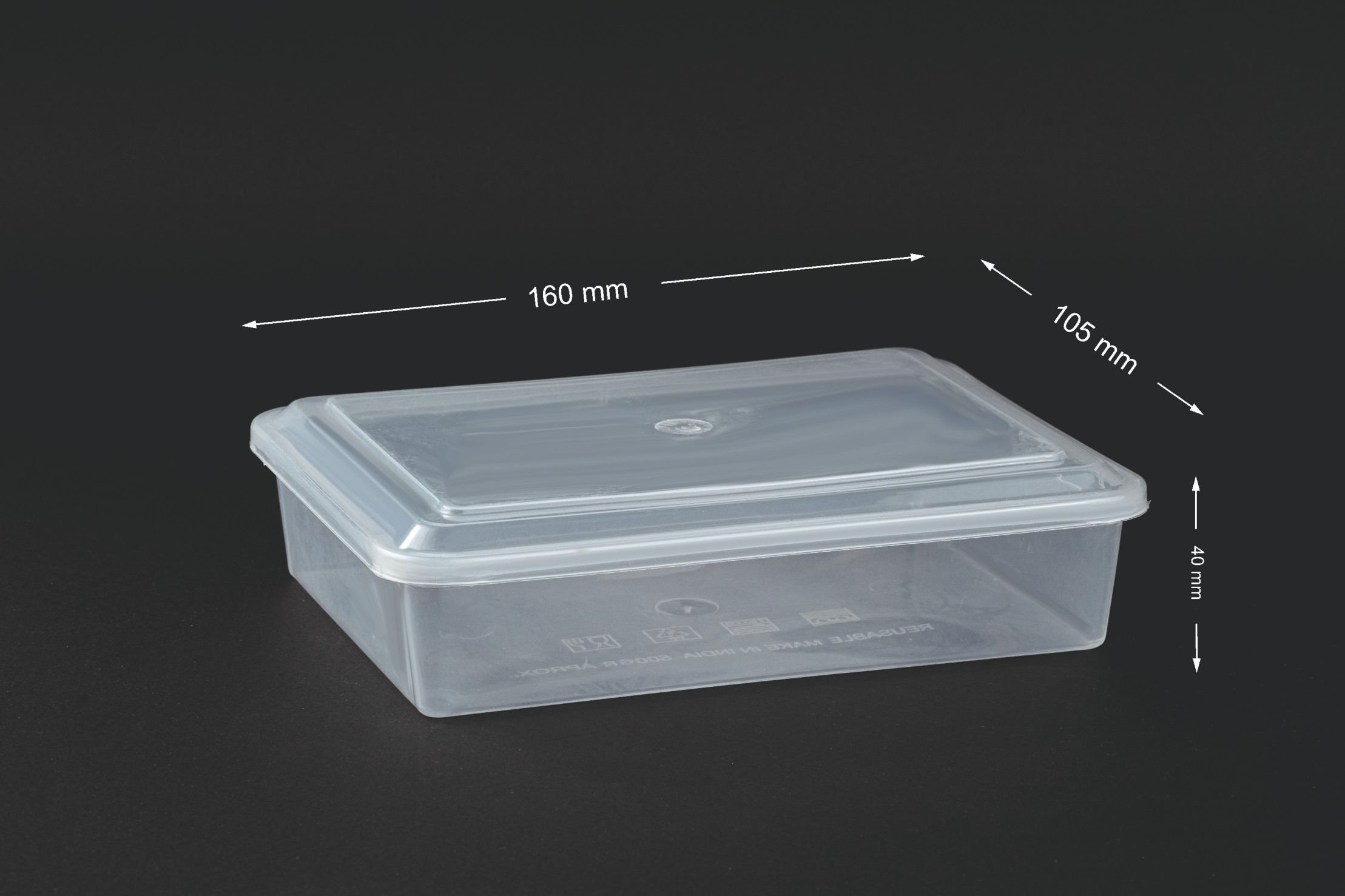 500gm Plain Plastic Sweet Container — Sweets & Dryfruits
