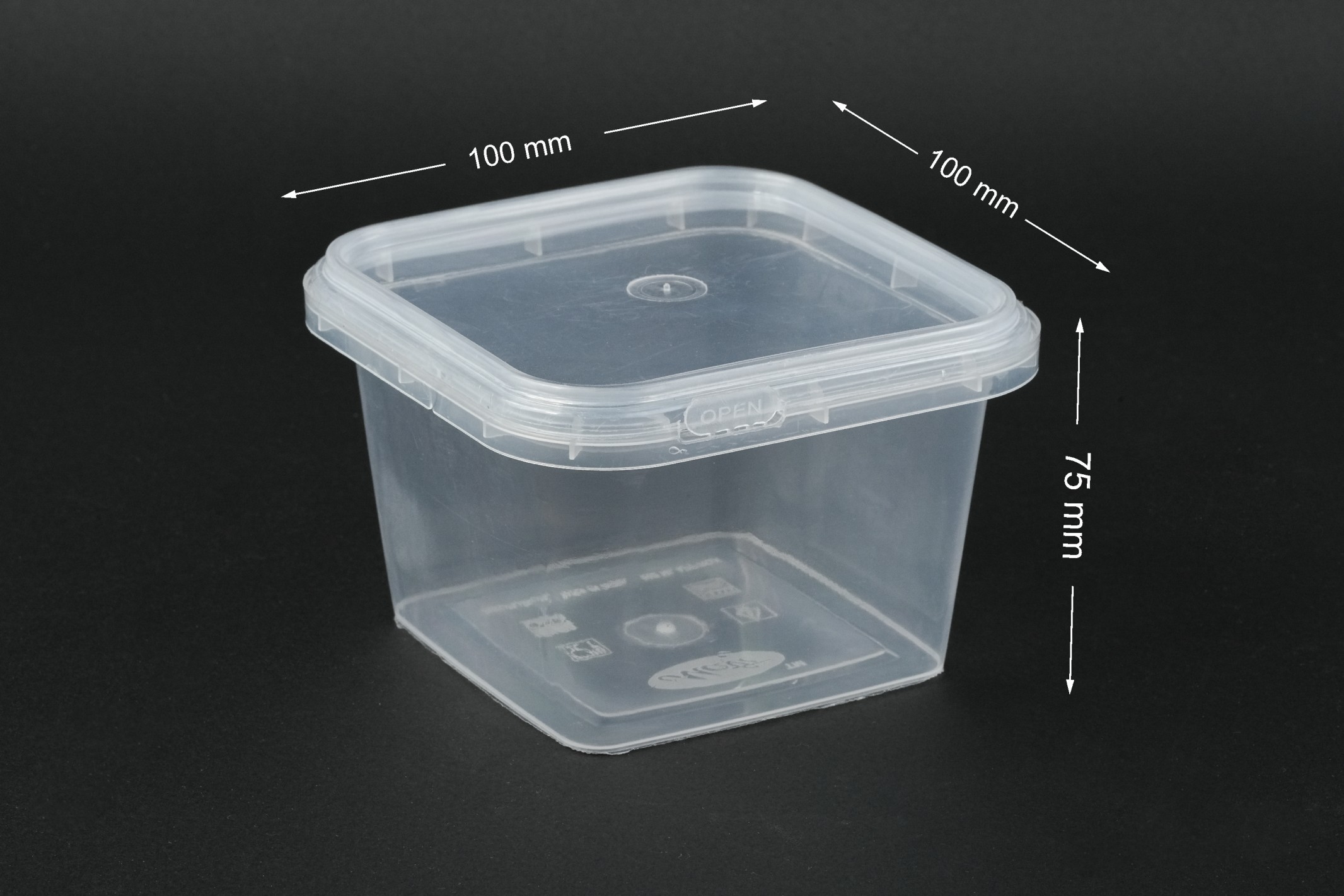 500ML Square Tamper Proof Container — image 1