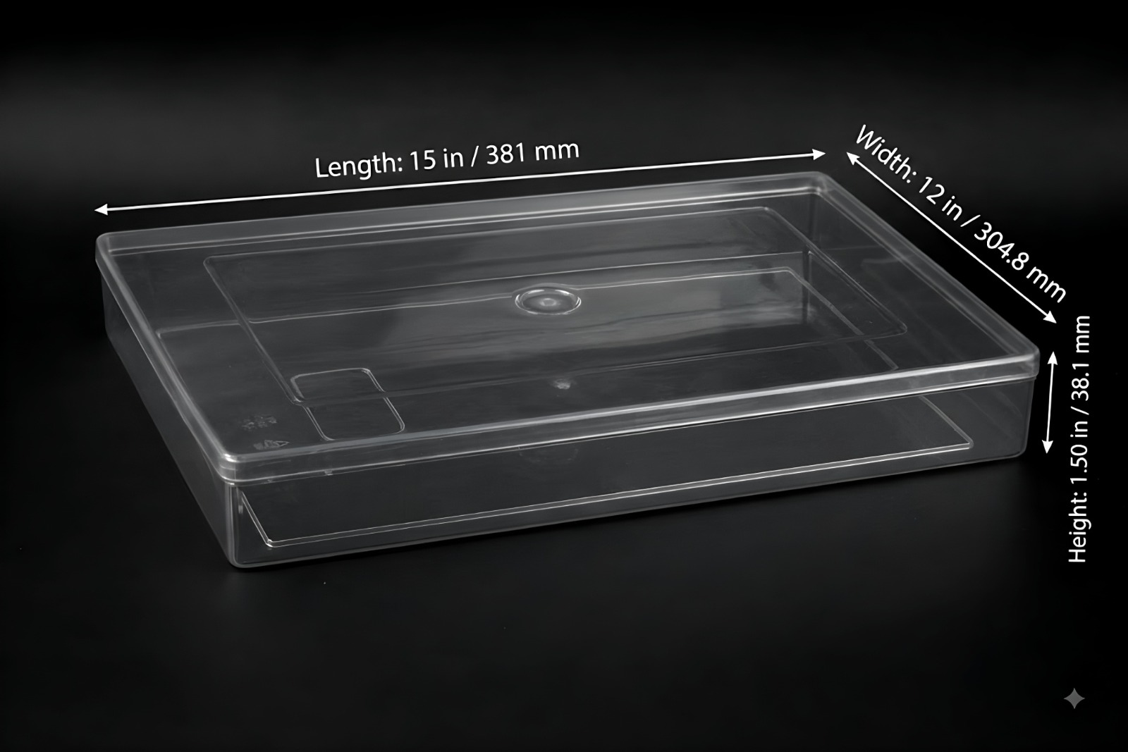12×15×1.50 Crystal Transparent Saree Box — Plastic Saree Box