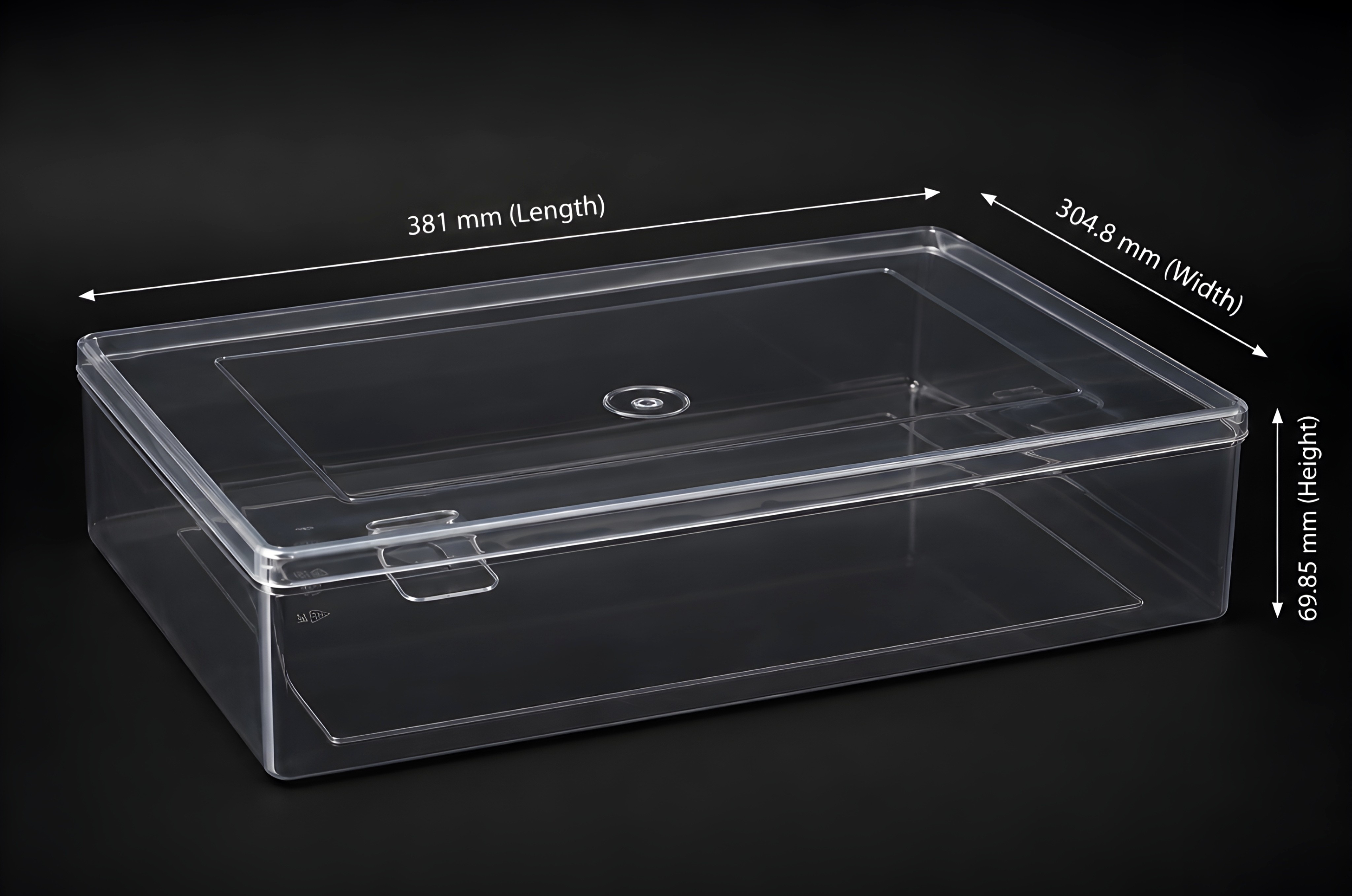 12x15x2.75 Crystal Transparent Saree Box — Plastic Saree Box