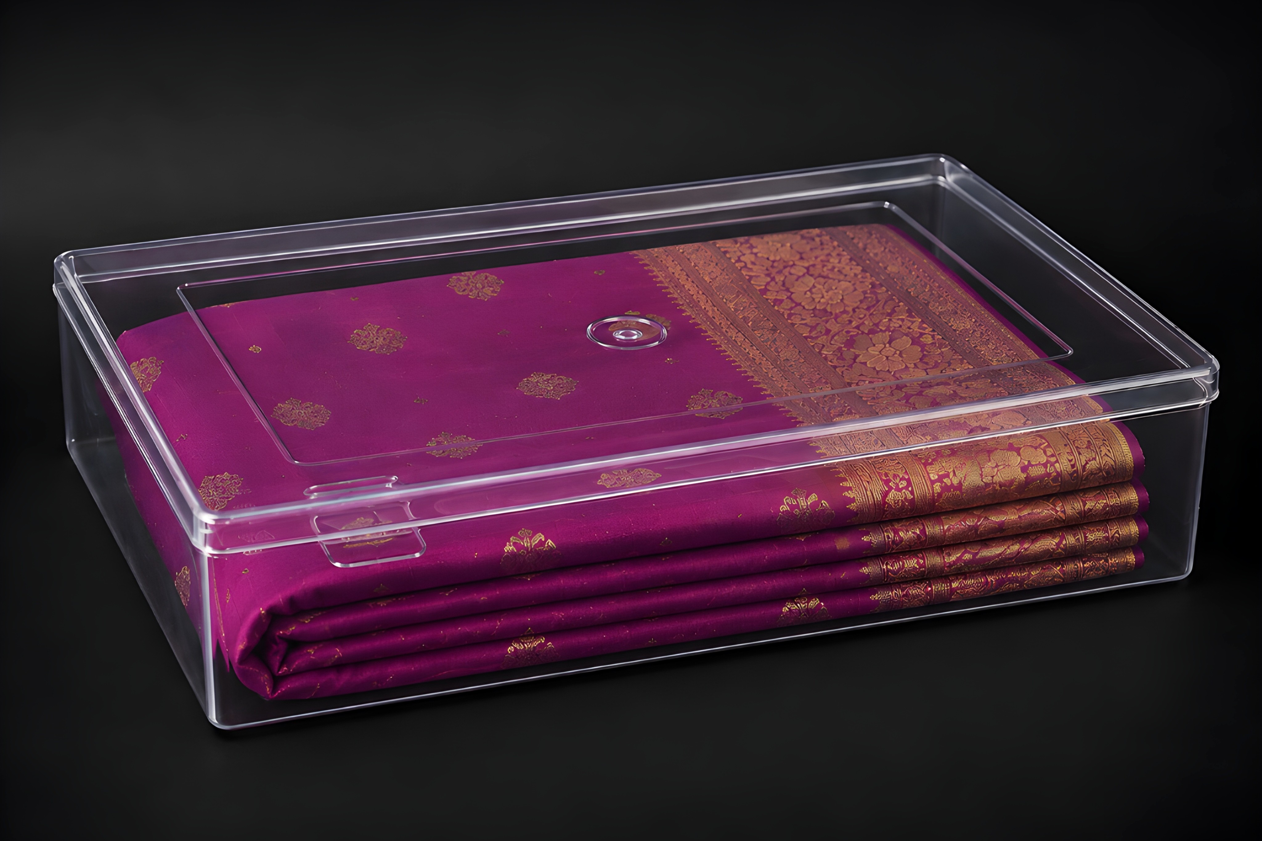 12x15x2.75 Crystal Transparent Saree Box — image 2