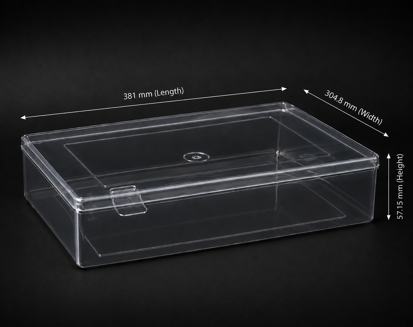 12x15x2.25 Crystal Transparent Saree Box — Plastic Saree Box